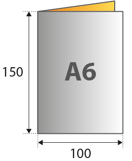 Схема открытки А6 с одним сложением